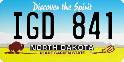 ND license plate IGD841