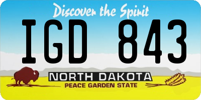 ND license plate IGD843