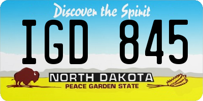 ND license plate IGD845