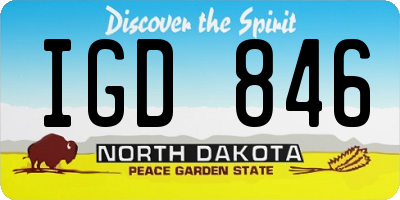 ND license plate IGD846