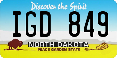 ND license plate IGD849
