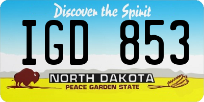 ND license plate IGD853