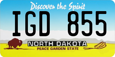 ND license plate IGD855