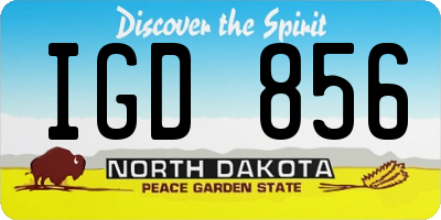 ND license plate IGD856