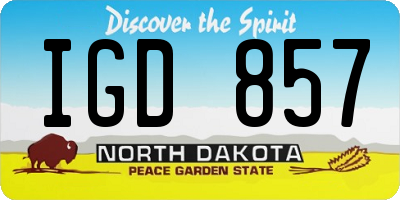 ND license plate IGD857