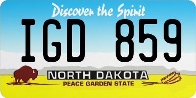 ND license plate IGD859