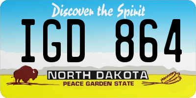 ND license plate IGD864