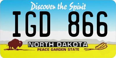 ND license plate IGD866