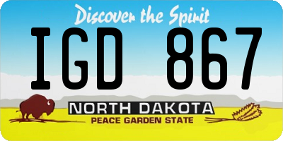 ND license plate IGD867