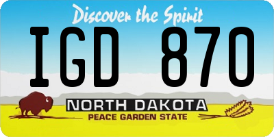 ND license plate IGD870