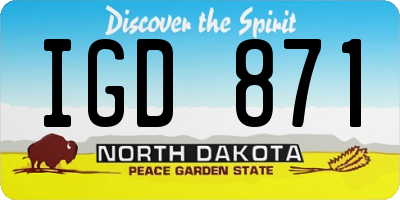 ND license plate IGD871