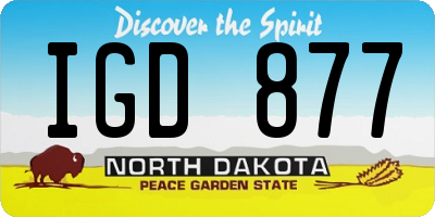 ND license plate IGD877