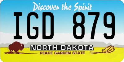 ND license plate IGD879