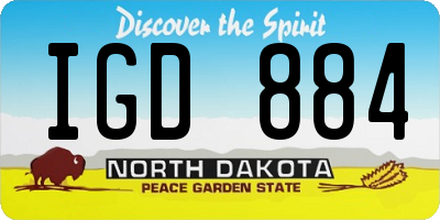 ND license plate IGD884