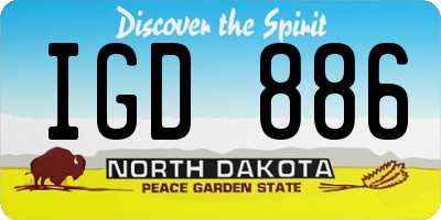 ND license plate IGD886