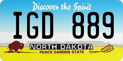 ND license plate IGD889