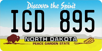 ND license plate IGD895