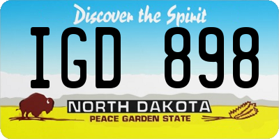 ND license plate IGD898