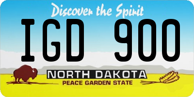 ND license plate IGD900
