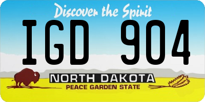 ND license plate IGD904