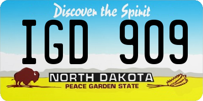 ND license plate IGD909