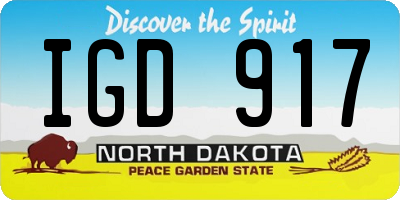 ND license plate IGD917