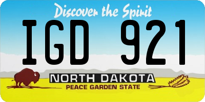 ND license plate IGD921