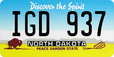 ND license plate IGD937