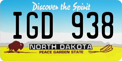 ND license plate IGD938