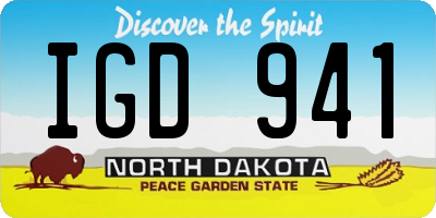 ND license plate IGD941