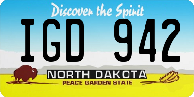 ND license plate IGD942