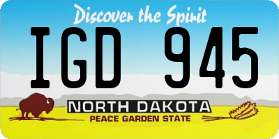 ND license plate IGD945