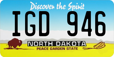 ND license plate IGD946