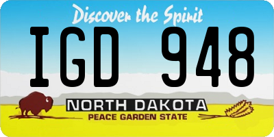 ND license plate IGD948