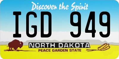 ND license plate IGD949