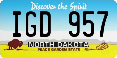 ND license plate IGD957