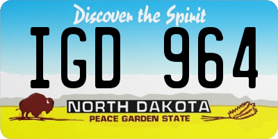 ND license plate IGD964