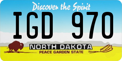 ND license plate IGD970