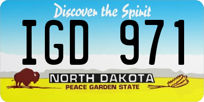 ND license plate IGD971