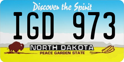 ND license plate IGD973
