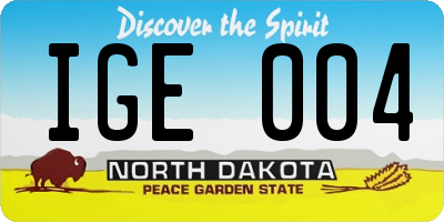 ND license plate IGE004