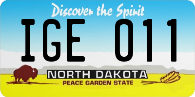 ND license plate IGE011