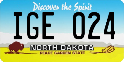 ND license plate IGE024