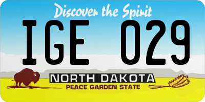 ND license plate IGE029