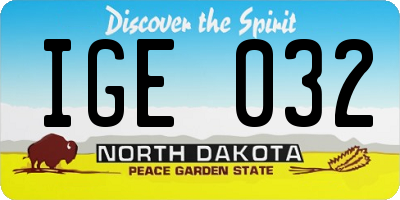 ND license plate IGE032