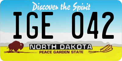 ND license plate IGE042
