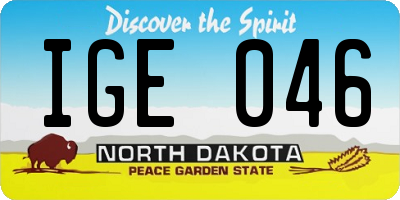 ND license plate IGE046