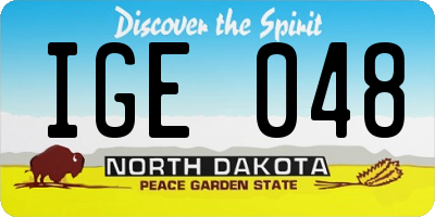 ND license plate IGE048