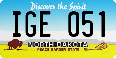 ND license plate IGE051