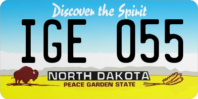 ND license plate IGE055